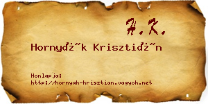 Hornyák Krisztián névjegykártya